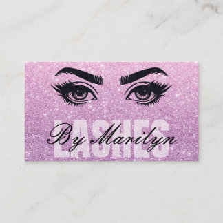 Rosa Glitter Ombre Lash Tech QR-kod - skannerbar Visitkort