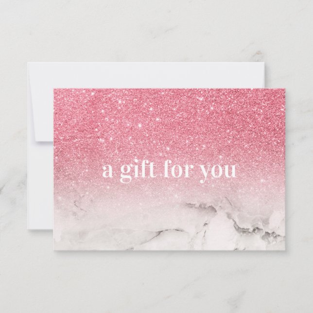 Rosa Glitter Ombre Marmor Salong Makeup Butik (Framsida)