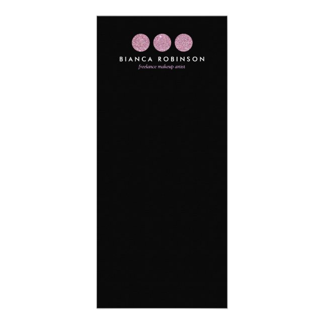 Rosa Glitter Palette for Freelance Makeup Artist Reklamkort (Framsidan)
