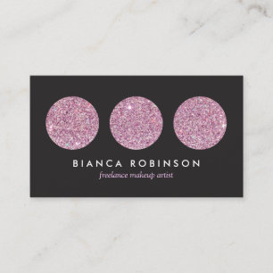 Rosa Glitter Palette for Freelance Makeup Artist Visitkort