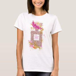 ROSA GLITTER PARFYM 1 i ELEGANT T Shirt