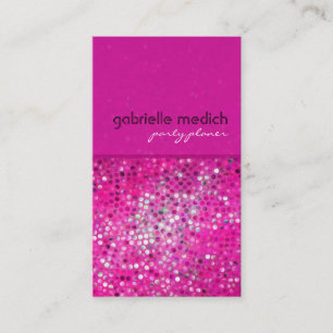 Rosa Glitter Party Planner Affärskort Visitkort
