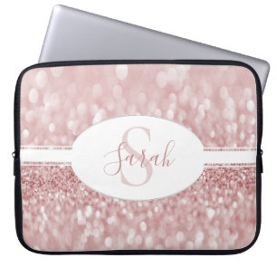 Rosa Glitter personalisera Laptop sleeve