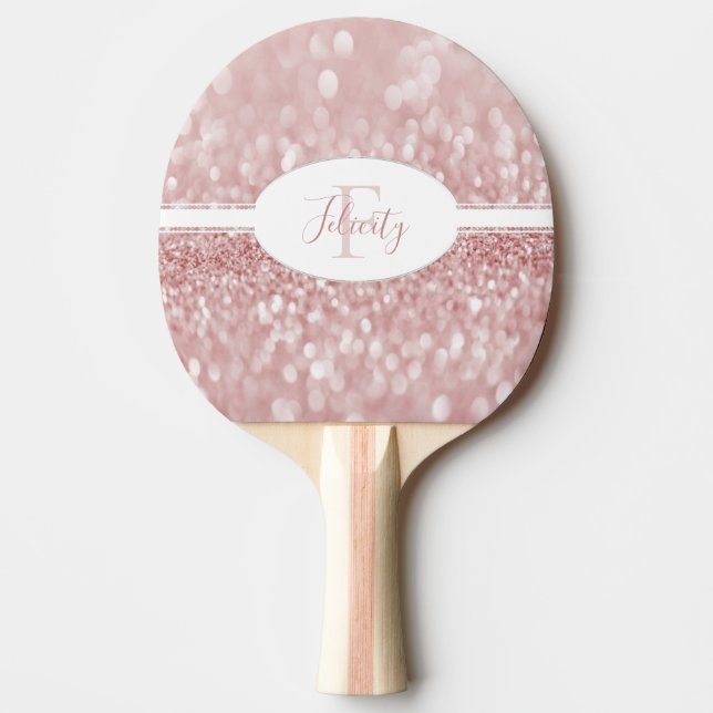 Rosa Glitter personalize Ping Pong Paddle Pingisracket (Framsidan)