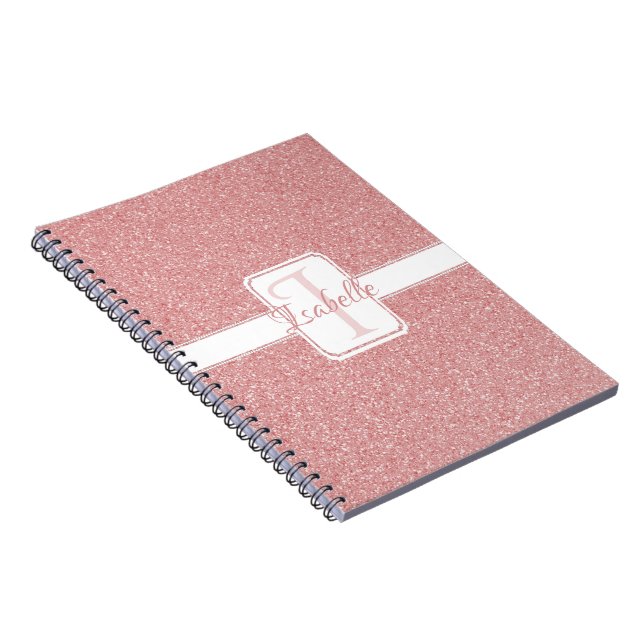 Rosa Glitter Personlig bärbar dator Anteckningsbok (Högra Sidan)