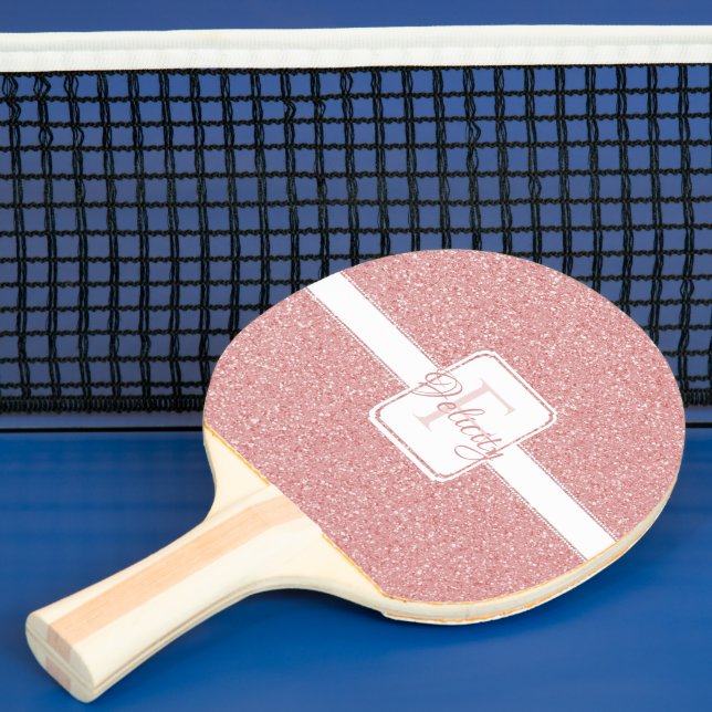 Rosa Glitter Personlig Ping Pong Paddle Pingisracket (Insitu)