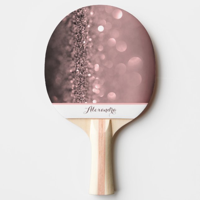 Rosa Glitter Personlig Pingisracket (Framsidan)