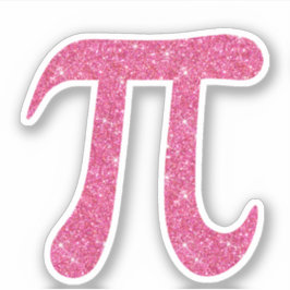 Rosa glitter pi-symbolklistermärken klistermärken