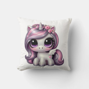 Rosa glitter pony Unicorn Kudde