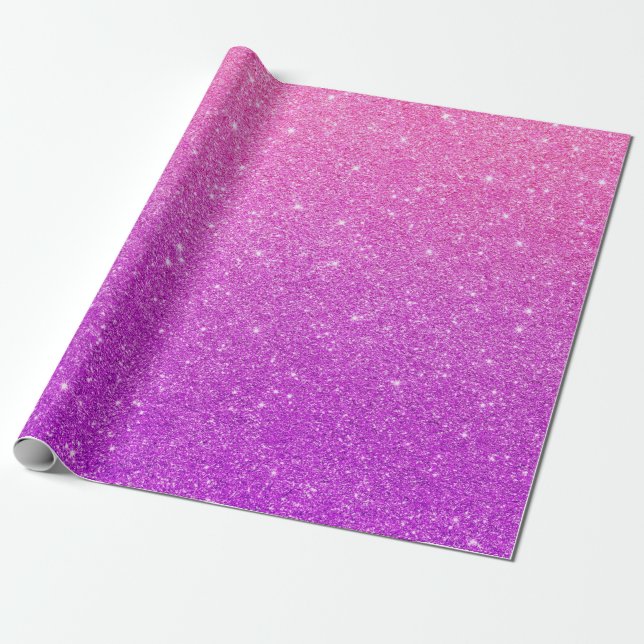 Rosa Glitter Presentpapper (Utrullad)