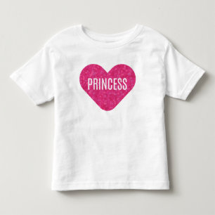 Rosa glitter prinsessa hjärta t shirt