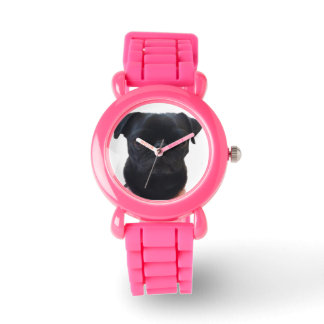 Rosa Glitter Pug Watch Armbandsur