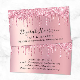 Rosa Glitter rabatt Visitkort