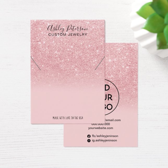 Rosa glitter-regnbågssaftens visning visitkort (Skivbord)