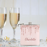 rosa glitter ro guld, namn fickplunta<br><div class="desc">Flickr och glamorös. En  rosa,  dekorerad med faux glitter-droppar i ro guld. Anpassa och lägg till ditt namn och monogram initialer. Modern hand skrev stil-skript. Perfekt för födelsedagsfester,  möhippor och möhippor.</div>