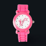 Rosa Glitter Sachophone Illustration Armbandsur<br><div class="desc">Exemplar med det enkla saxofonmusikinstrumentet Cute rosa glitter.</div>