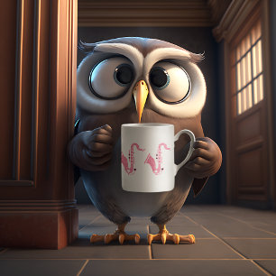 Rosa Glitter Sachophone Illustration Kaffemugg