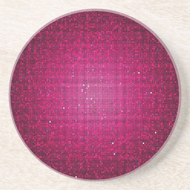 Rosa Glitter Sequin Disco Glitz Mönster Underlägg (Framsidan)