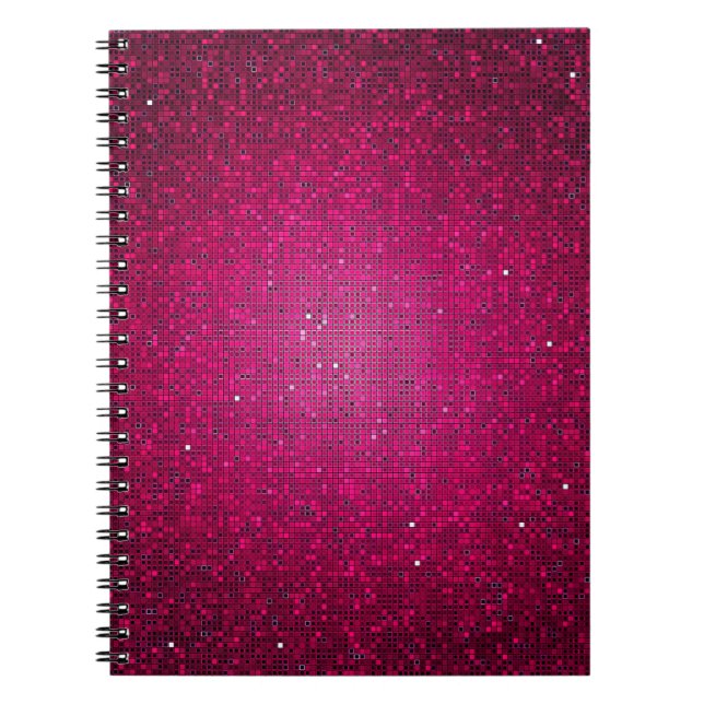 Rosa Glitter Sequin Disco Glitz Spiral bärbar dato Anteckningsbok (Framsidan)