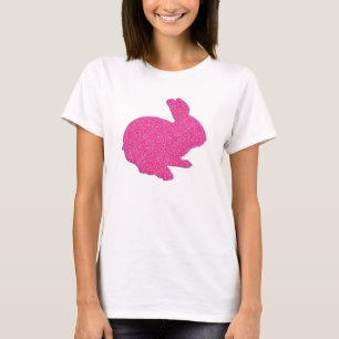 Rosa Glitter Silhouette Påskhare Shirt Tröja