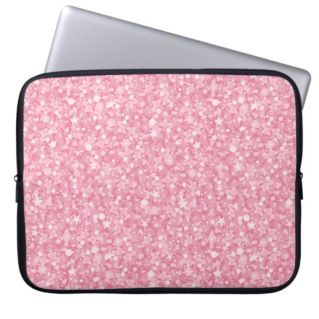 Rosa Glitter Silver-strålningen Laptop Sleeve (Framsidan)