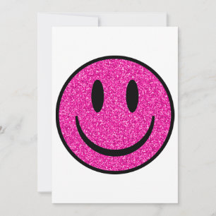 Rosa Glitter sjömil Ansikte Inbjudningar