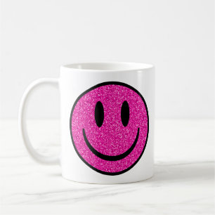 Rosa Glitter sjömil Ansikte Kaffemugg
