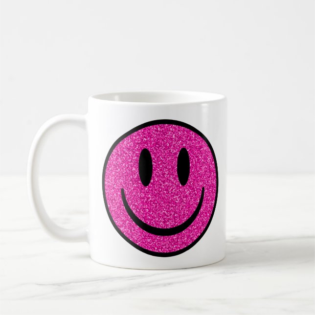 Rosa Glitter sjömil Ansikte Kaffemugg (Vänster)