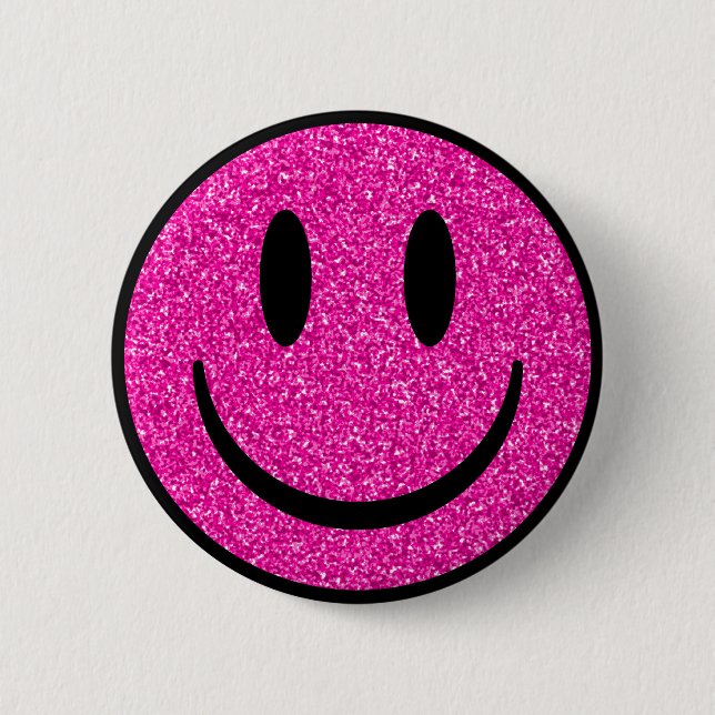 Rosa Glitter sjömil Ansikte Knapp (Framsida)