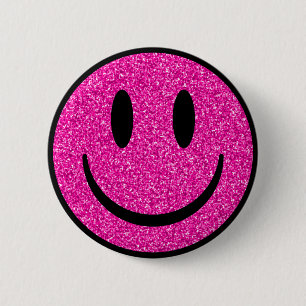 Rosa Glitter sjömil Ansikte Knapp