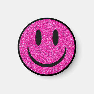 Rosa Glitter sjömil Ansikte Magnet