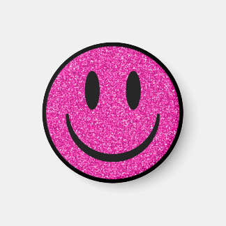 Rosa Glitter sjömil Ansikte Magnet