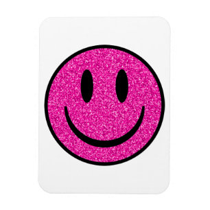 Rosa Glitter sjömil Ansikte Magnet