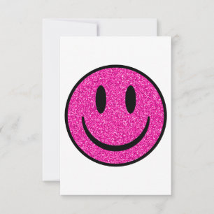 Rosa Glitter sjömil Ansikte Tack Kort