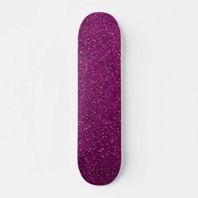 Rosa glitter skateboard bräda 19,5 cm (Framsida)