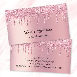 Rosa glitter skönhet visitkort