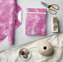 Rosa Glitter Snake Skin Presentpapper