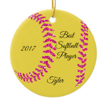 Rosa Glitter Softball Stiches
