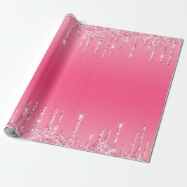 Rosa glitter som droppar Glamoröst trendigt chic m Presentpapper