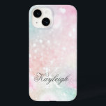 Rosa Glitter Söt Bokeh Mönster<br><div class="desc">Anpassa enkelt den här söt rosan vid glitter mönster med ditt eget namn och/eller monogram.</div>