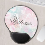 Rosa Glitter Söt Bokeh Mönster Gel Musmatta<br><div class="desc">Anpassa enkelt den här söt rosan vid glitter mönster med ditt eget namn och/eller monogram.</div>