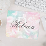 Rosa Glitter Söt Bokeh Mönster Musmatta<br><div class="desc">Anpassa enkelt den här söt rosan vid glitter mönster med ditt eget namn och/eller monogram.</div>