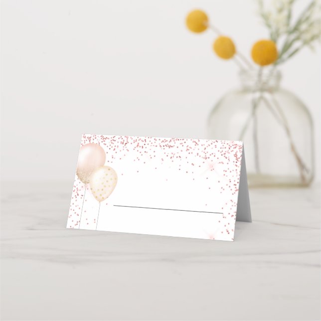 Rosa Glitter Speciellt Tillfälle Placeringskort (Framsida)