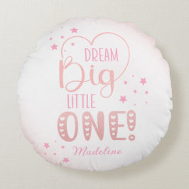 Rosa Glitter Starry Dream Big Little One Heart Rund Kudde