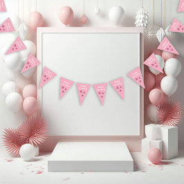 Rosa Glitter Stars Grattis på födelsedagen Bunting Vimplar
