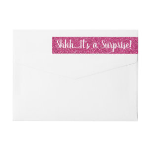 ROSA Glitter SURPRISE Wrap-Returetiketter Etikettband