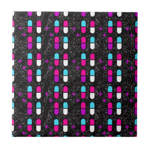 rosa glitter tabletter kakelplatta