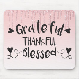 Rosa Glitter/tacksam, tack och lov, välsignad Musmatta