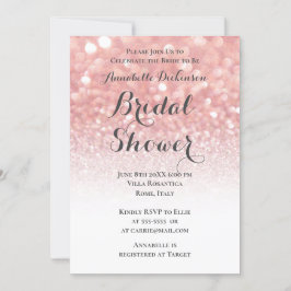 Rosa Glitter Tema Inbjudningar