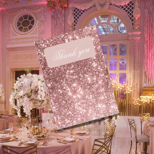 Rosa Glitter Tiara Krona Elegant Quinceañera Tack Kort